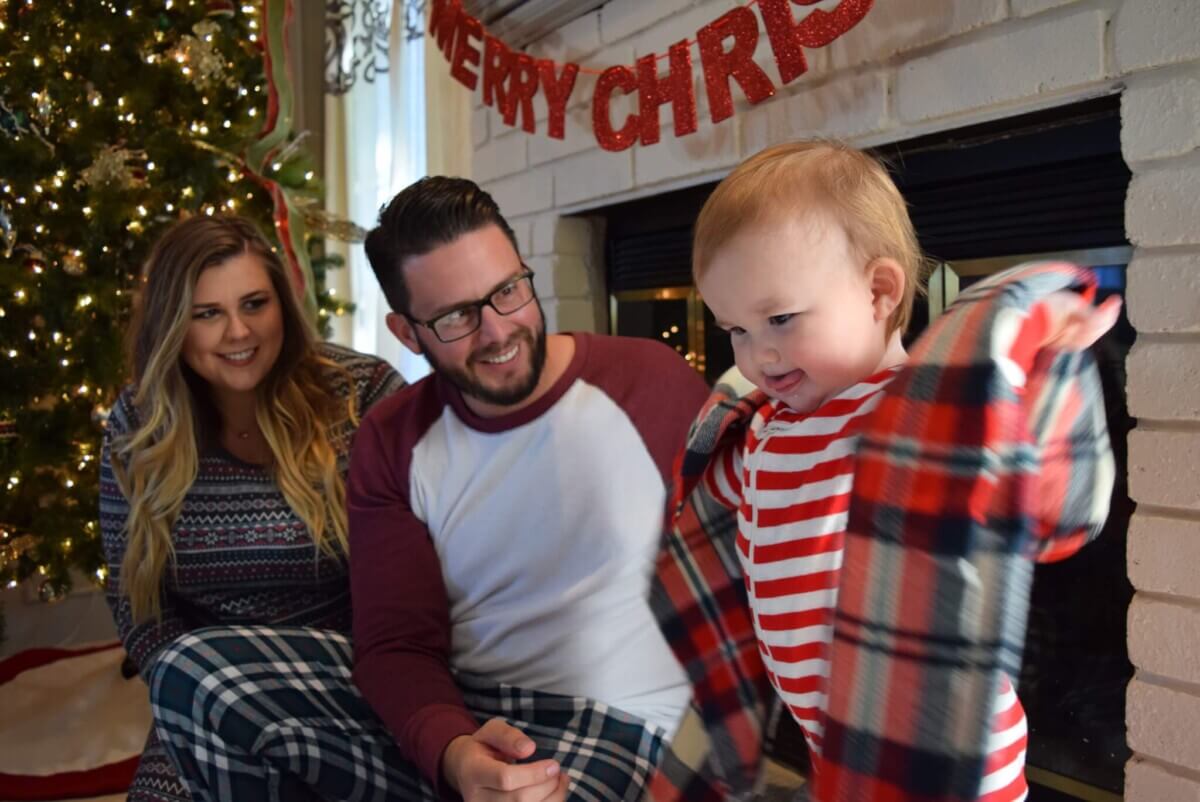 Family on Christmas morning