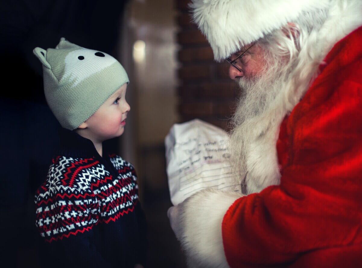 Santa Claus with little boy