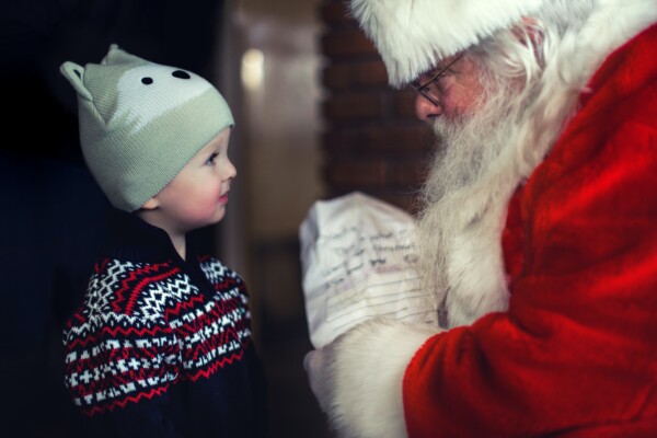 Santa Claus with young child
