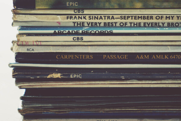 Pile of vinyl records