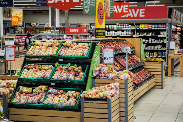 Produce section at grocery store