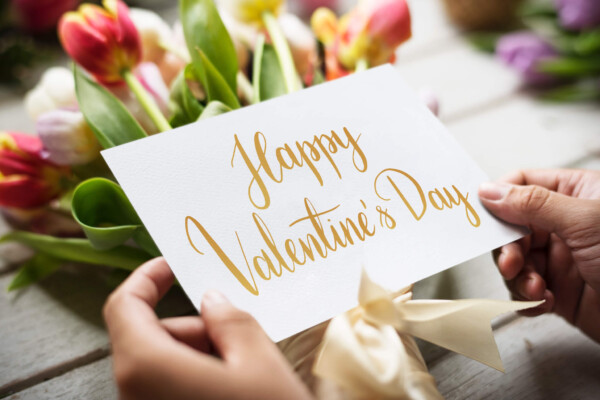 Valentine's Day card, flowers