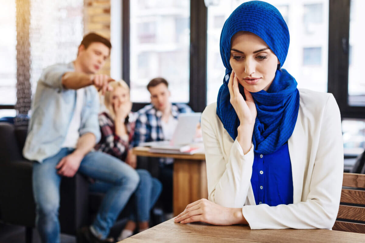 Cheerless muslim woman feeling unjustice from the society