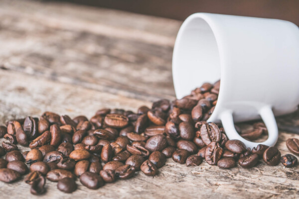 Cup of coffee beans