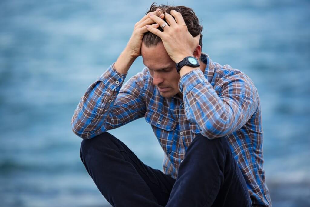 Sad, depressed man