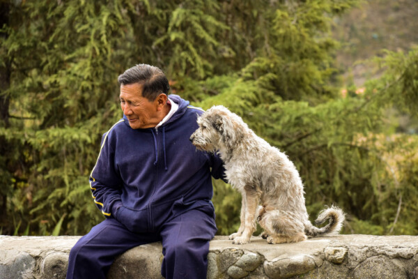 Older man with dog