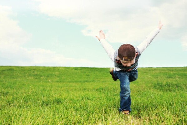Boy playing outside