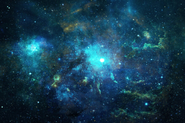 Distant planet or star glowing in outer space