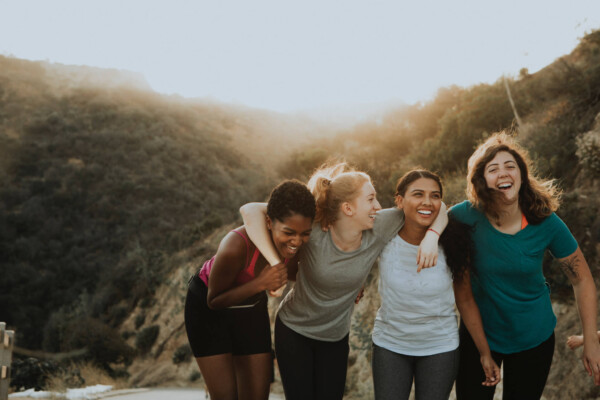 Group of friends enjoying a hike