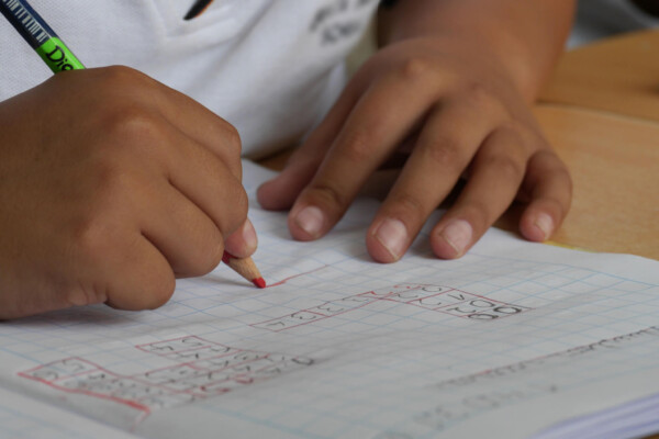 Child doing math work