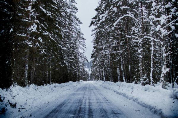 Winter weather: Snowy road