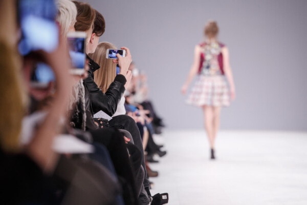 Fashion model walking on runway