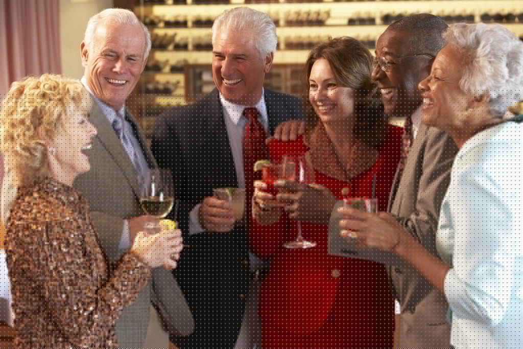 Older adults and seniors out to dinner