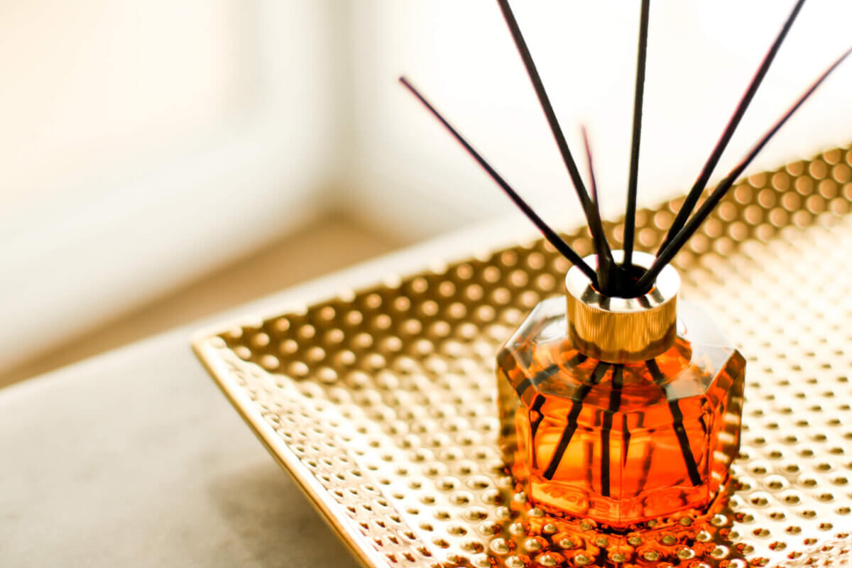 Home fragrance bottle, european luxury house decor and interior design details