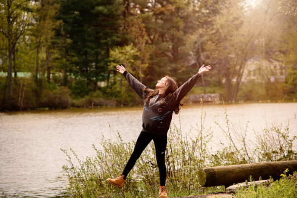 Woman happy in nature