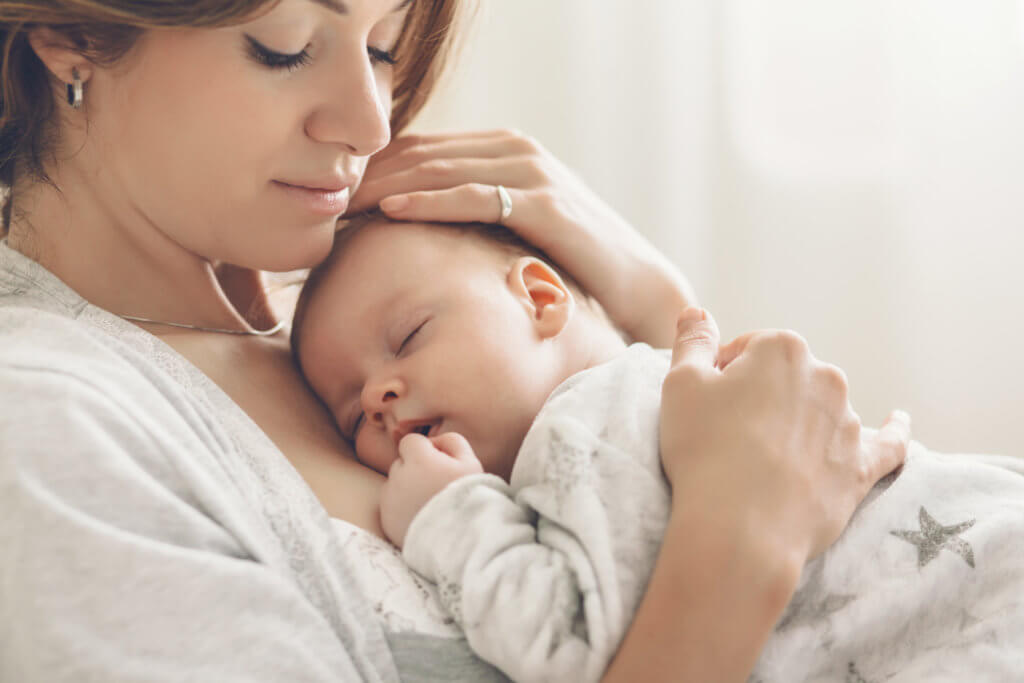 Mother with newborn baby