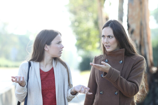 Women upset, arguing