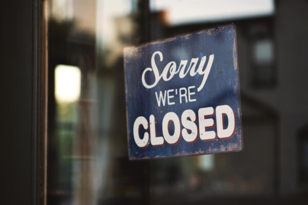 Sorry We're Closed sign