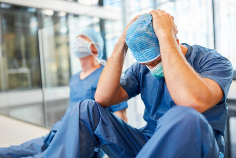 Stressed, tired doctors or nurses