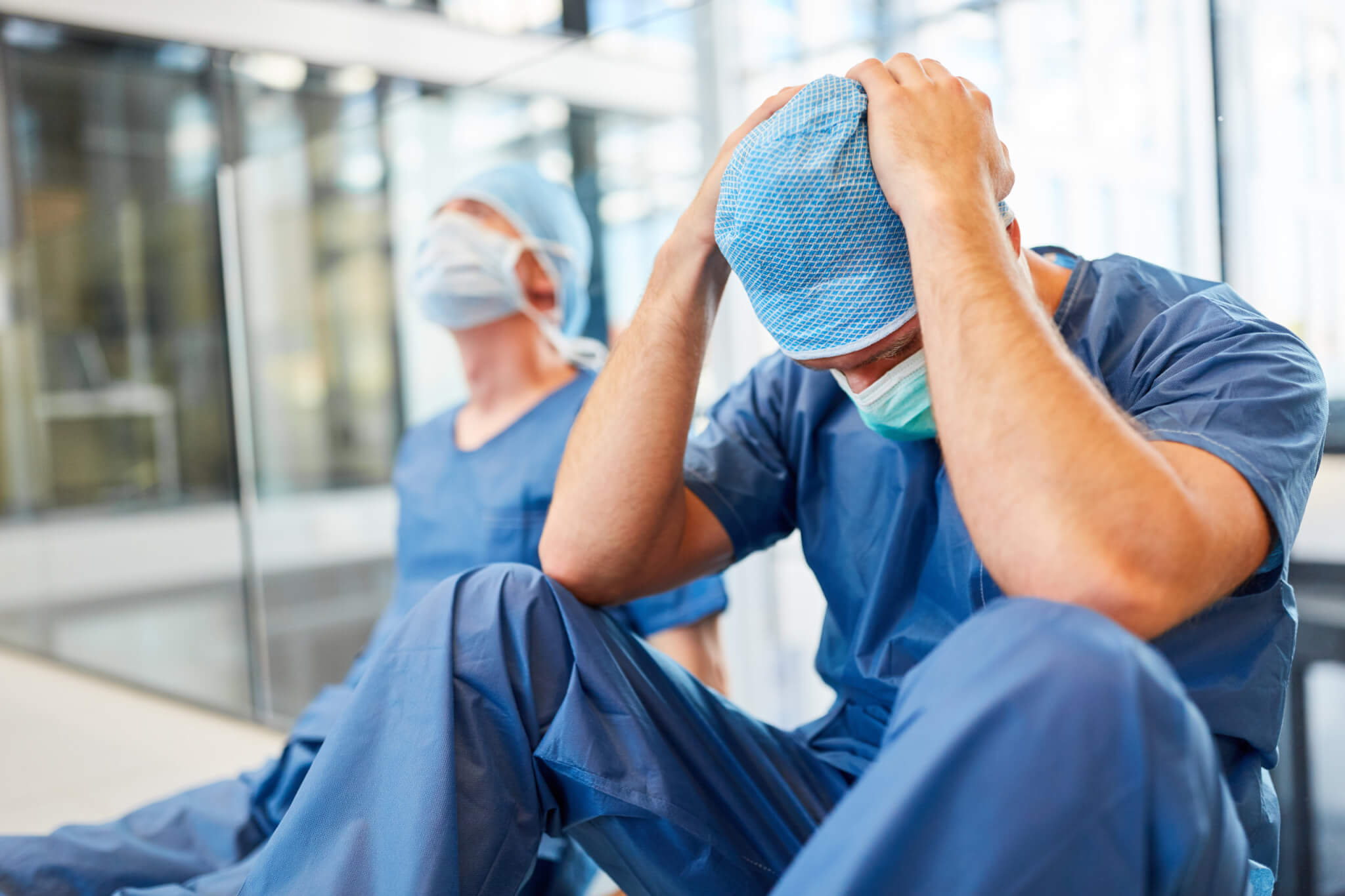 Stressed, tired doctors or nurses