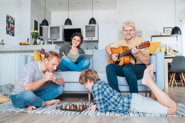 Family spending time together during coronavirus quarantine