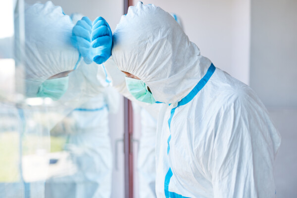 Tired, stressed doctor during coronavirus pandemic