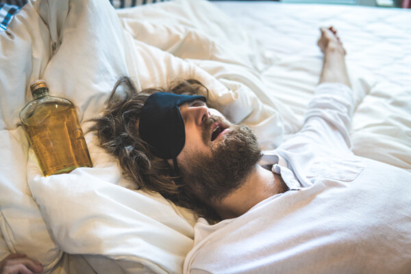 Man passed out from drinking, hungover