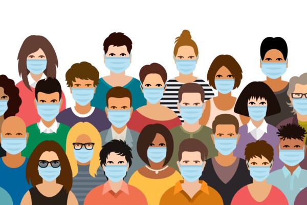 Image of people wearing face masks during coronavirus / COVID-19 outbreak
