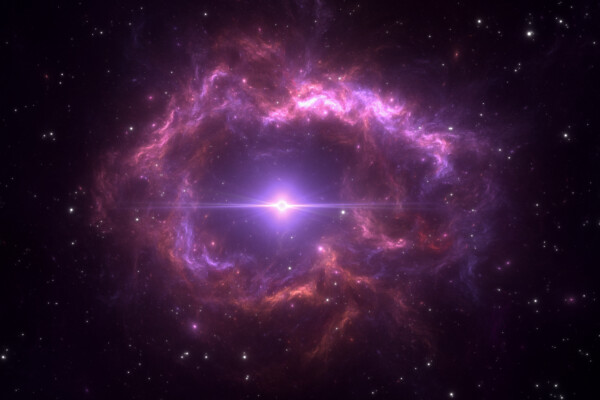 Planetary nebula with white dwarf.