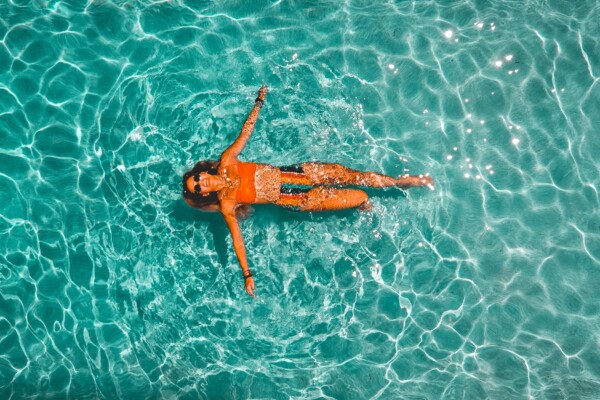 Woman swimming in a pool