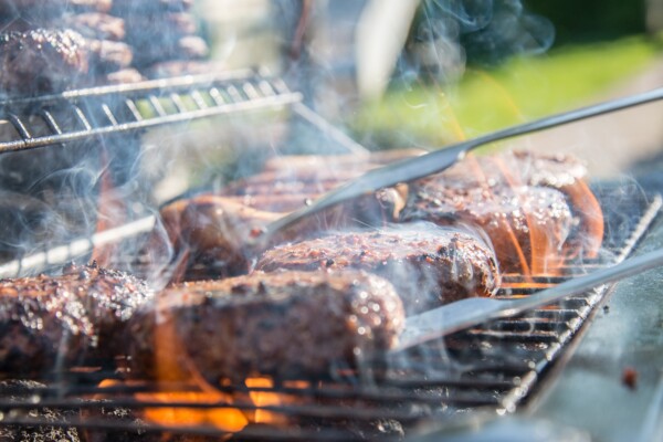 Burgers on a grill