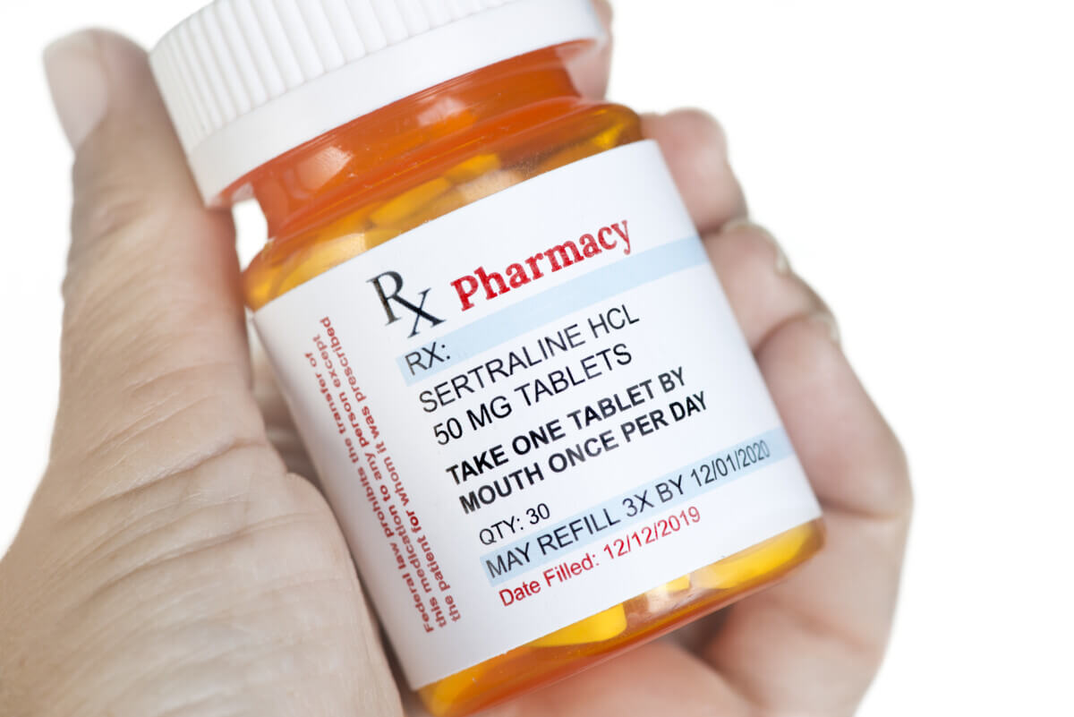 Generic Sertraline / Zoloft Prescription held in patient’s hand.
