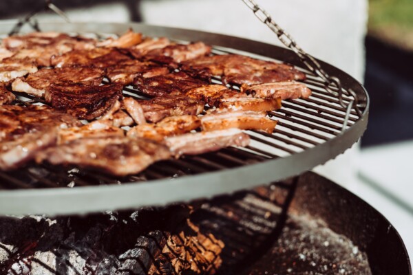 Barbecue on a wood grill