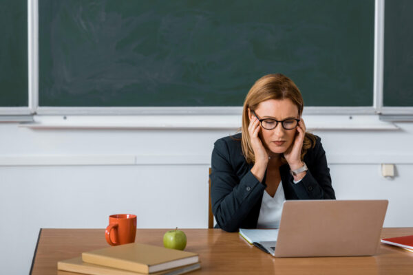 Stressed teacher