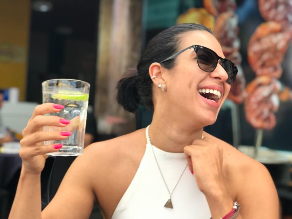 Woman drinking glass of water