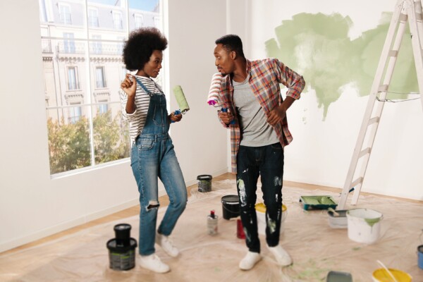 Couple redecorating and painting their house