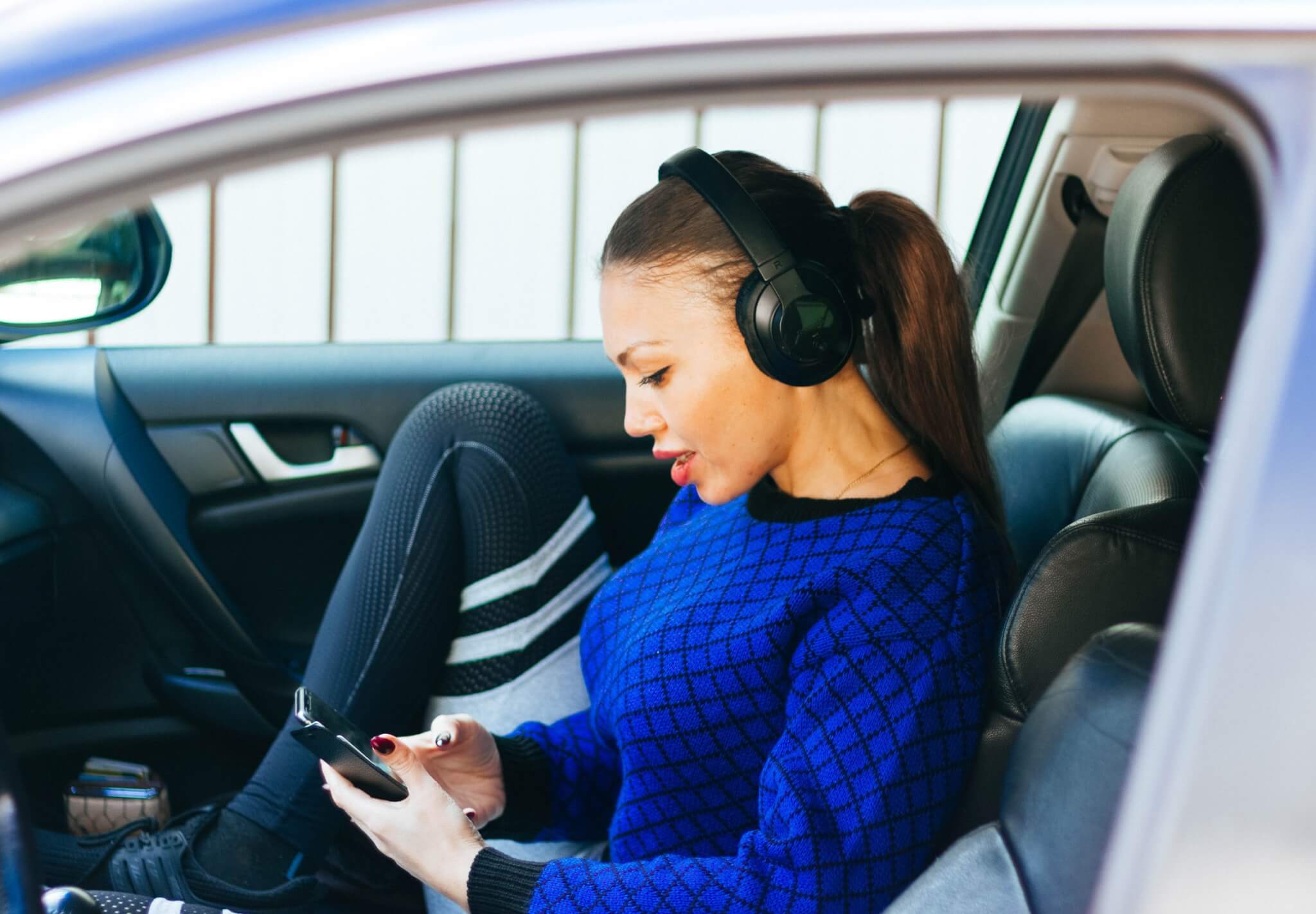 music sitting in car