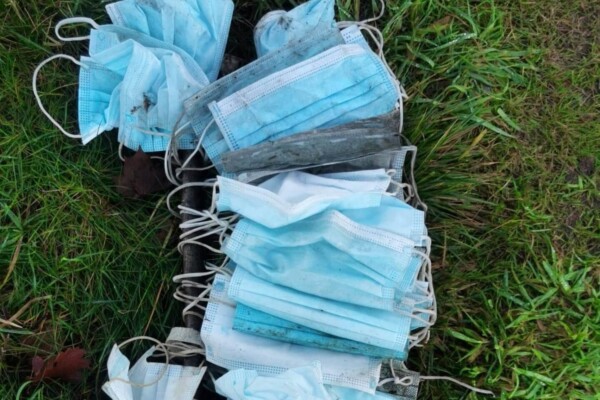 face mask pile