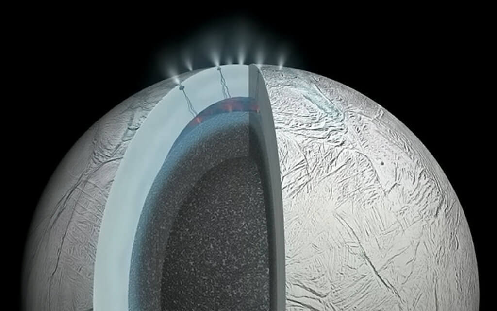 Saturn's moon Enceladus.