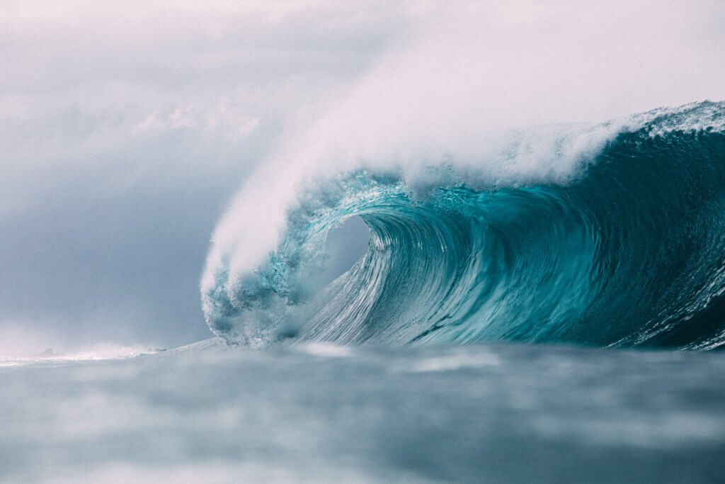 Waves at beach, ocean