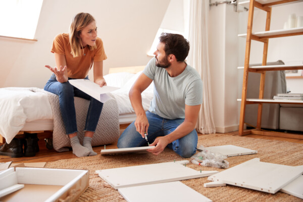 Couple arguing over DIY home improvement project