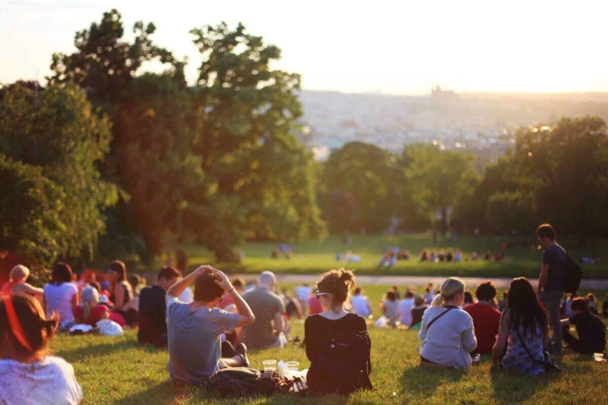 people crowd in park