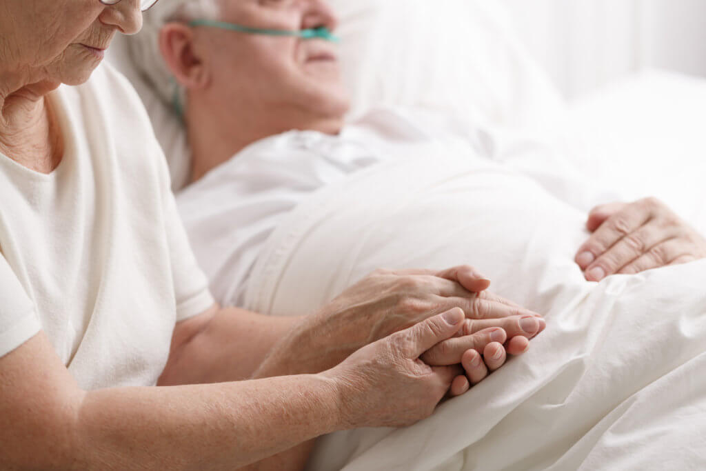 Woman with sick, dying husband