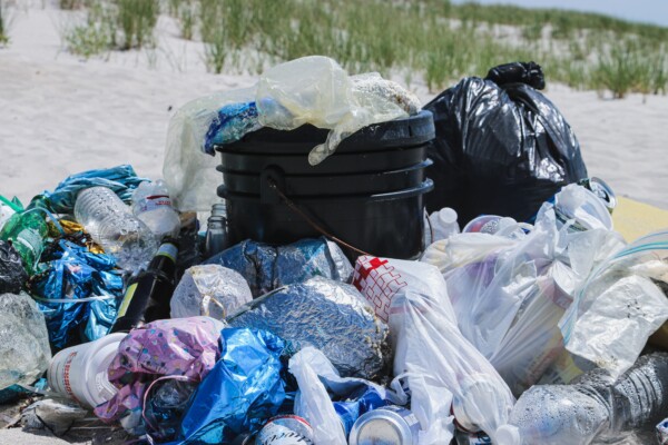 Plastic bag waste