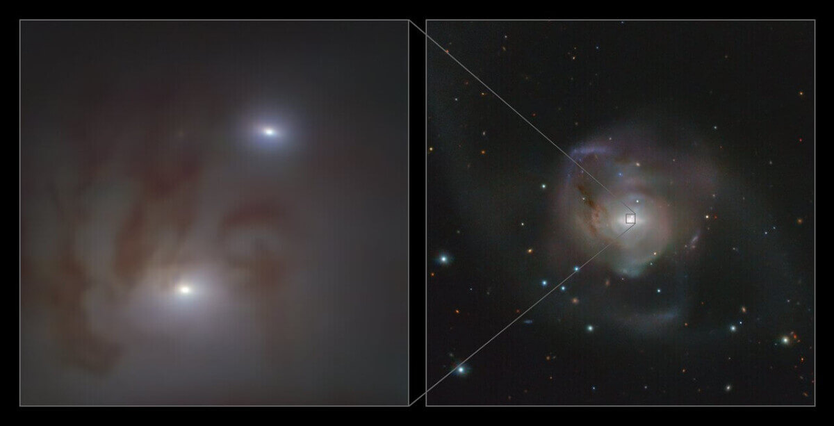 Close-up and wide views of the nearest pair of supermassive blac