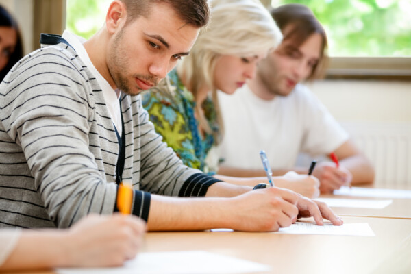 Student cheating on test