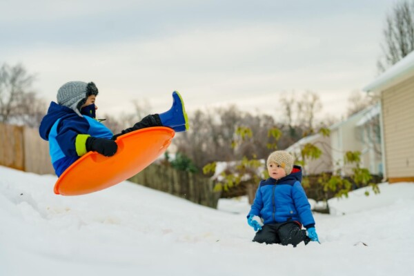 Children sledding