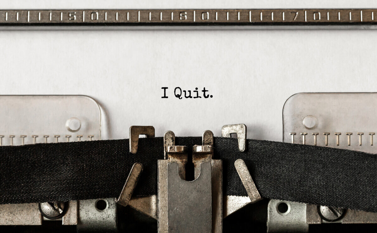 ‘I Quit’ On Typewriter