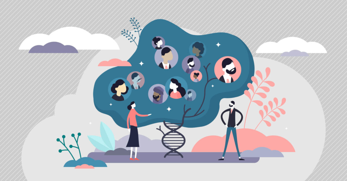 DNA genetic human family tree information research tiny persons