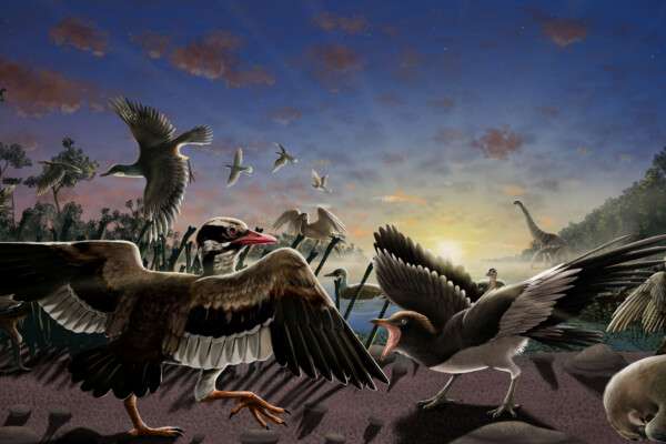 Prehistoric bird fossil study